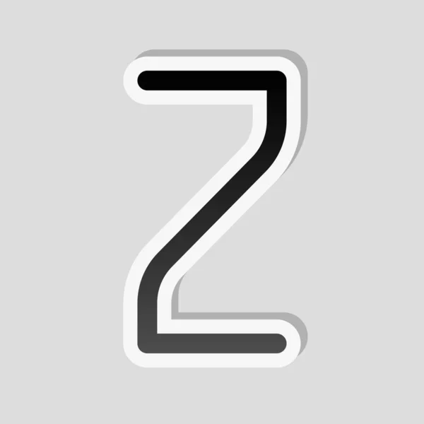 Número Numeral Dos Estilo Etiqueta Con Borde Blanco Sombra Simple — Vector de stock