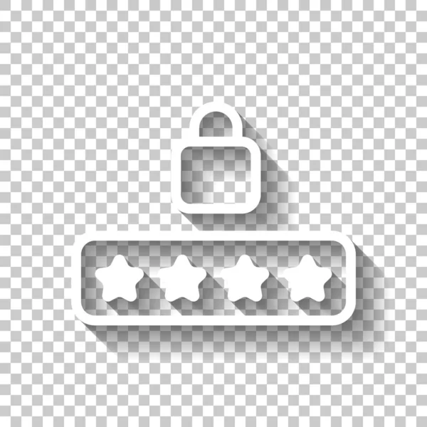 固定代码和锁 简单图标 白色图标 在透明背景上有阴影 — 图库矢量图片