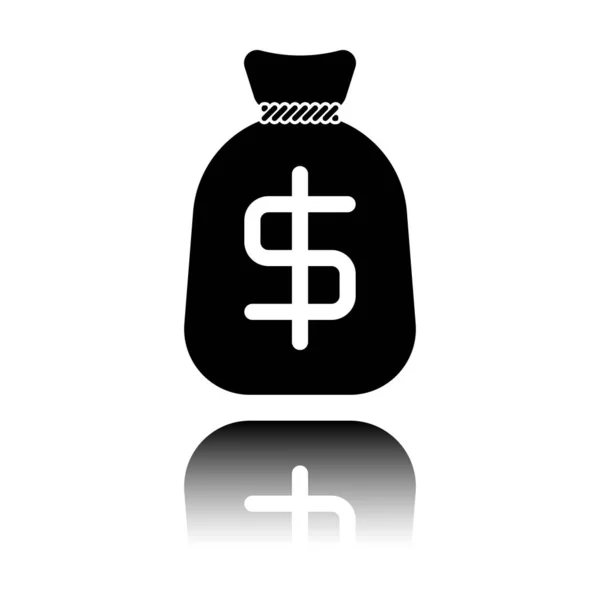 Para Çantası Ile Dolar Tam Paran Simgesi Siyah Beyaz Arka — Stok Vektör