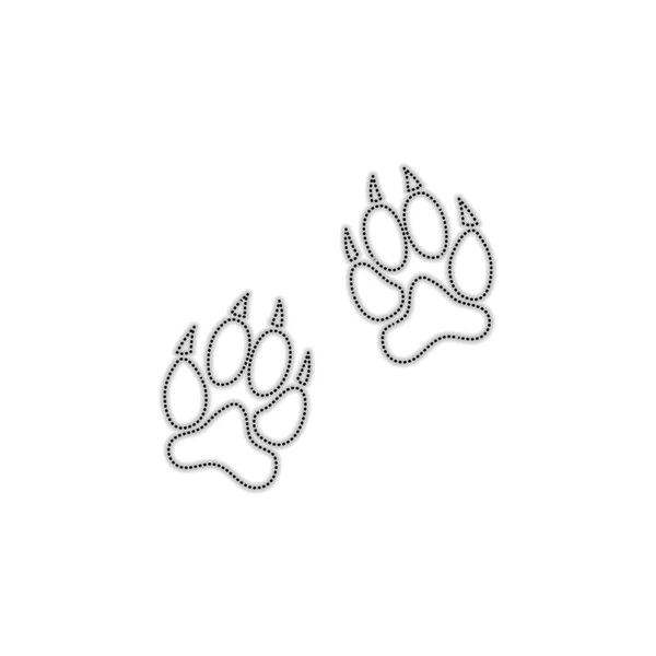 Animal Tracks Icon Silueta Contorno Punteado Con Sombra Sobre Fondo — Vector de stock