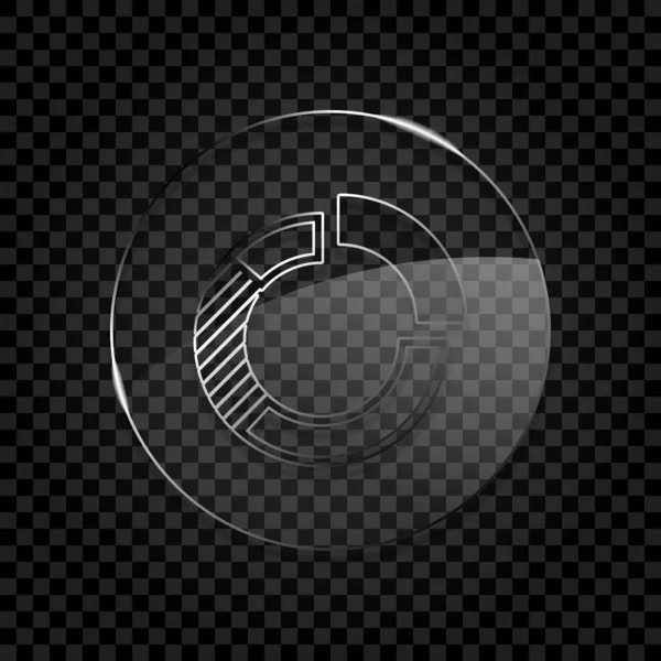 Symbolbild Für Geschäftskuchen Symbol Kreis Glasblase Auf Dunklem Transparentem Gitter — Stockvektor