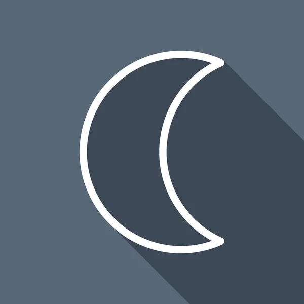 Luna Simple Símbolo Meteorológico Icono Lineal Con Contorno Delgado Icono — Vector de stock