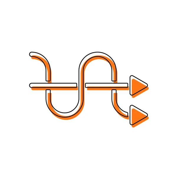 Flechas Cruzadas Silueta Simple Icono Aislado Compuesto Por Contorno Delgado — Archivo Imágenes Vectoriales