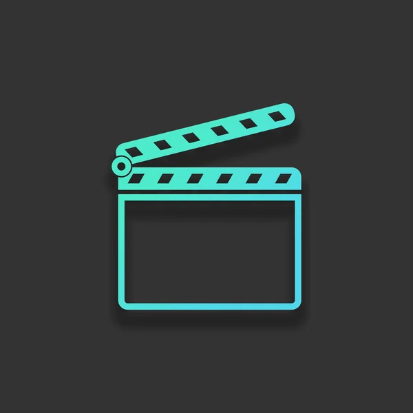 Film Clap Board Cinéma Ouvrir Icône Concept Logo Coloré Avec — Image vectorielle