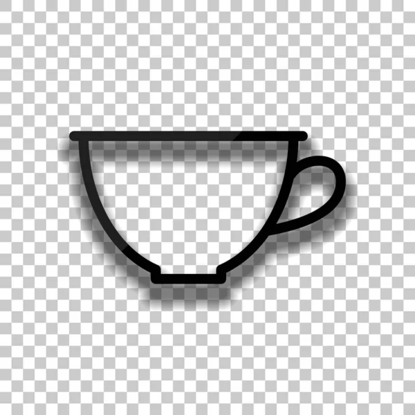 Coffee Cup Vector Icon Isolated on Transparent Background, Linear