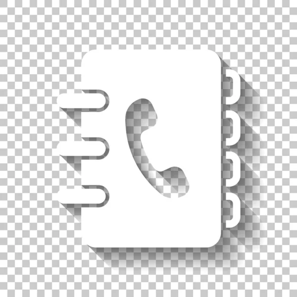 Adressbuch Mit Telefonschild Auf Dem Umschlag Einfaches Symbol Weißes Symbol — Stockvektor