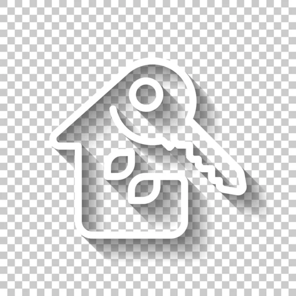 Casa Con Llave Icono Lineal Con Contorno Delgado Estilo Una — Vector de stock