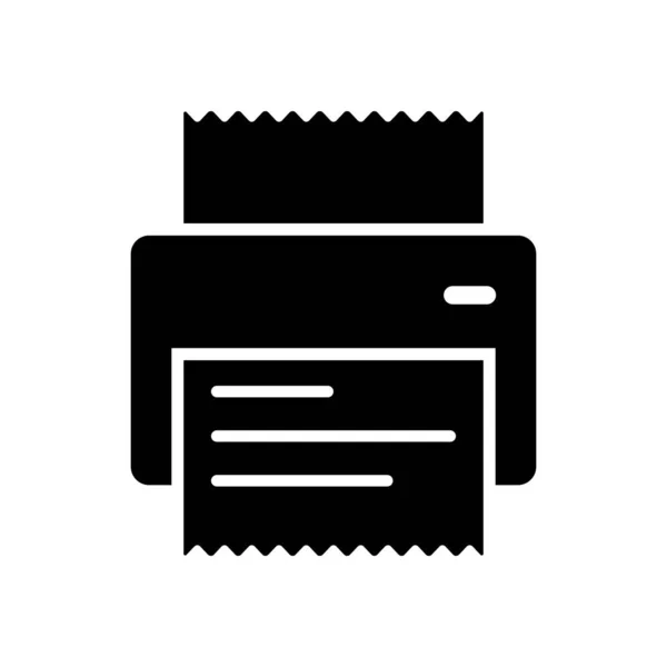Drucker Quittung Einfaches Symbol Schwarzes Symbol Auf Weißem Hintergrund — Stockvektor