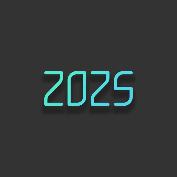 Ícone Número 2025 Feliz Ano Novo Conceito Logotipo Colorido Com —  Vetores de Stock