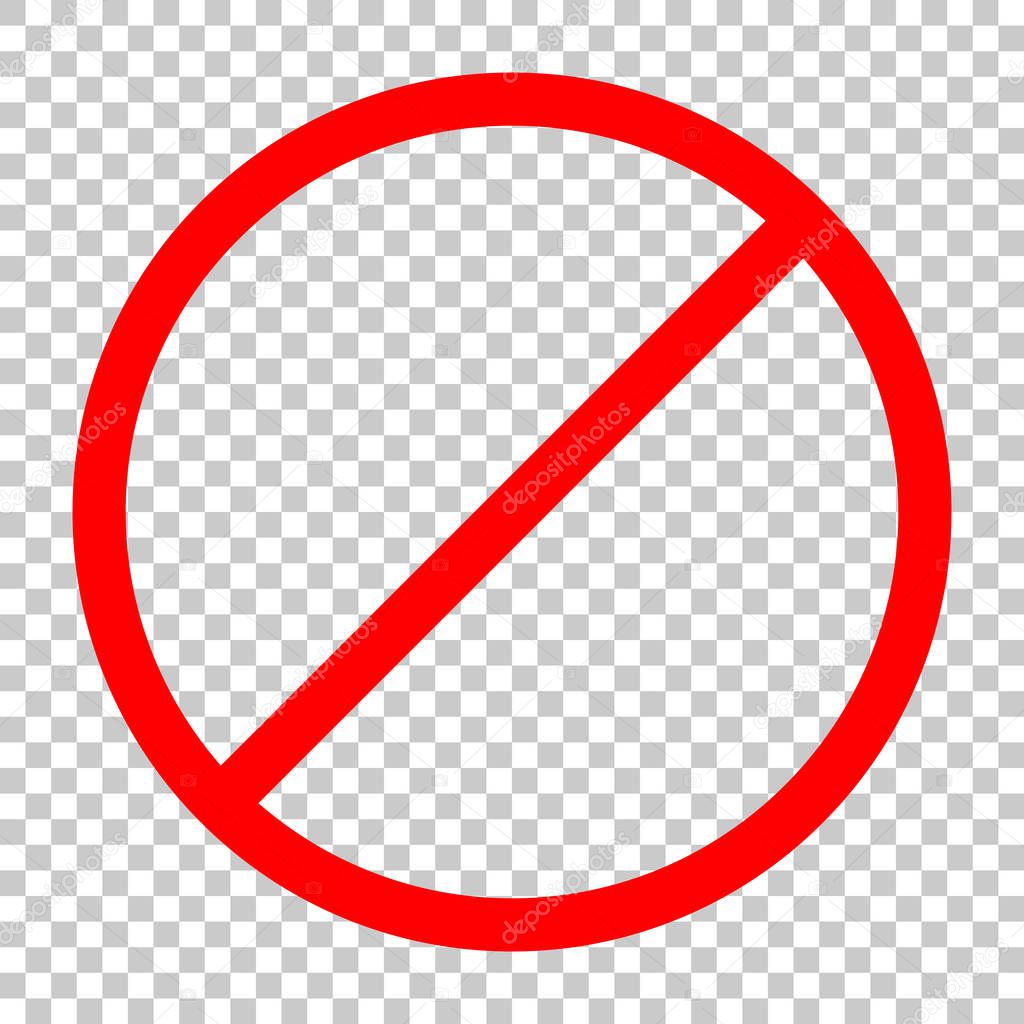 Pen icon. Not allowed, black object in red warning sign with transparent background