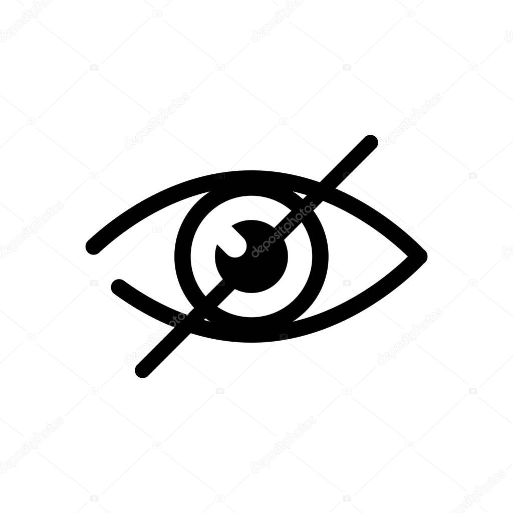 dont look, crossed out eye. simple icon
