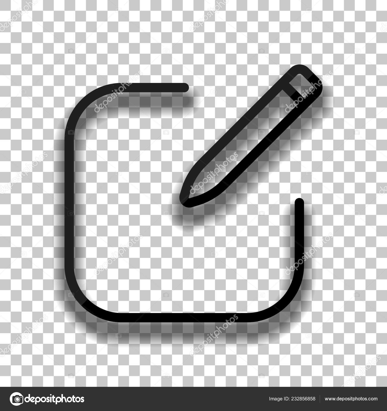 Edit Icon Square Pen Linear Thin Outline Black Glass Icon Stock Vector by  ©fokas.pokas 232856858, image size:1600x1700