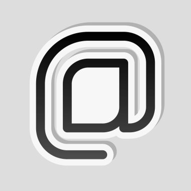 E-posta simgesi, Internet posta kutsal kişilerin resmi. Doğrusal, ince anahat. Etiket tarzı ile beyaz ve gri arka plan üzerinde basit gölge