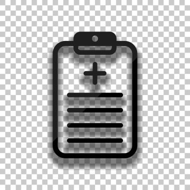 Tablet, tıbbi belge. Saydam arka plan üzerinde yumuşak gölgeli siyah cam kutsal kişilerin resmi