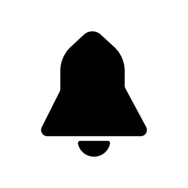 siyah zil simgesini. Beyaz arka planda siyah simgesi