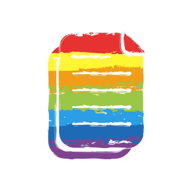 belge basit simgesi. Çizim işaretiyle Lgbt stil, gökkuşağı (kırmızı, turuncu, sarı, yeşil, mavi, Indigo, menekşe, yedi renk