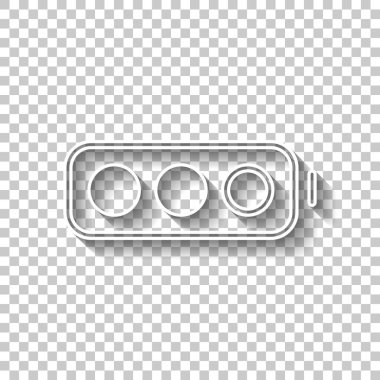 Basit pil, yarı düzey. Gölge şeffaf arka plan üzerinde beyaz anahat işaretiyle