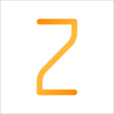 Sayı 2, rakamı, iki. Portakal işareti beyaz arka plan üzerinde düşük ışık ile