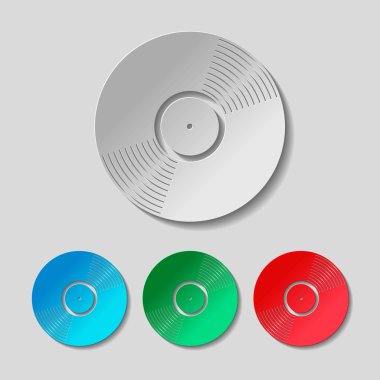 Vinil simgesi. Set renkli kağıt