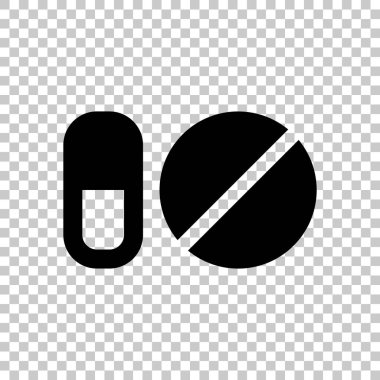 hapları veya vitamin basit semboller. Saydam arka plan üzerinde.