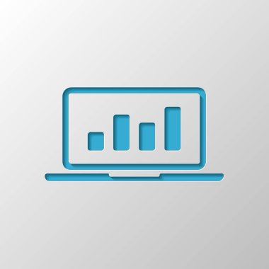 Grafik finans, büyümek. Kağıt tasarımı. Gölge ile düzenlenen sembolü