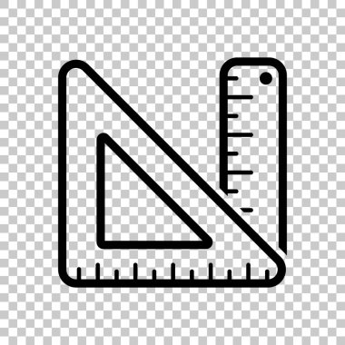 basit cetvel ve üçgen. Saydam arka plan üzerinde.