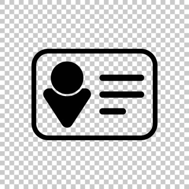 Kimlik kartı simgesi. Doğrusal tarzı. Saydam arka plan üzerinde.