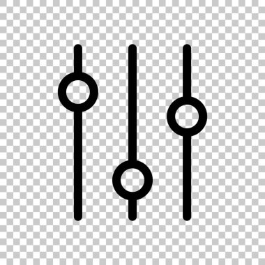 ayarı. basit simgesi. Saydam arka plan siyah sembolü