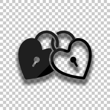 bağlantılı kupa, kilit simgesi. Saydam arka plan üzerinde yumuşak gölgeli siyah cam kutsal kişilerin resmi