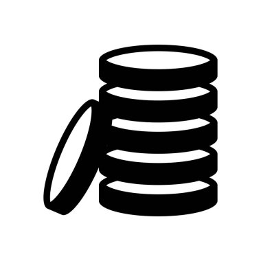 Sikke yığını simgesi beyaz arka plan üzerinde