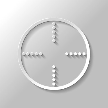 Basit hedef simgesini. Kağıt tarzı ile gölge gri arka plan üzerinde