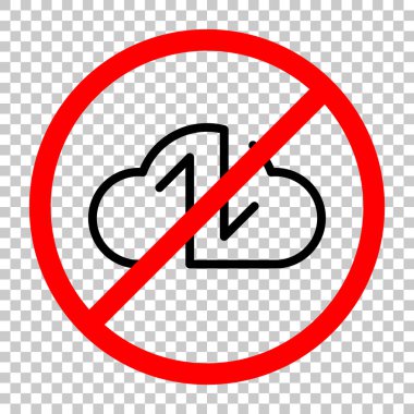 Veri bulut simgesi. Yedekleme, geri yükleme. Yükleme, download. Yukarı ve aşağı okları. Doğrusal, ince anahat. Siyah kırmızı uyarı işareti şeffaf arka plan ile nesnesinde izin yok