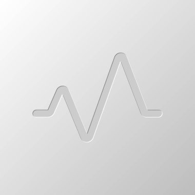 kalp nabız hattı. basit tek simge. bir çizgi stili. Kağıt tasarımı. Düzenlenen sembolü. Çekirdeksiz stili