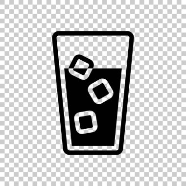 bardak su buz küpleri simgesi olan. Saydam arka plan üzerinde siyah simgesi.