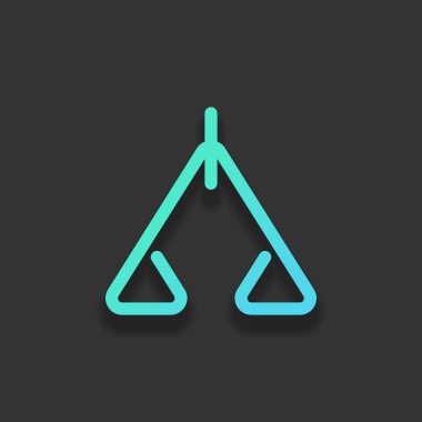 Soyut simgesini veya logo ölçek. Renkli logo kavramı koyu arka plan üzerinde yumuşak gölge ile. Masmavi okyanus rengini simgesi