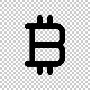 Bitcoin sembolü, basit simgesi. Saydam arka plan üzerinde.