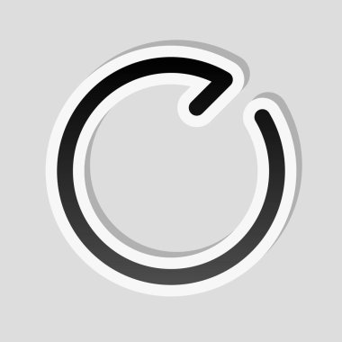 Basit oklar, güncelleştirmek, yeniden, saat yönünde. Gezinti simgesi. Basit ok, geriye doğru. Gezinti simgesi. Doğrusal sembolü ile ince bir çizgi. Bir çizgi stili. Etiket tarzı ile beyaz ve gri arka plan üzerinde basit gölge