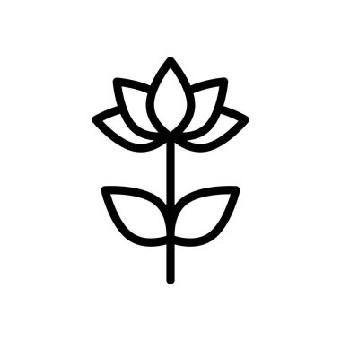 Basit çiçek sembolü. Doğrusal simgesi