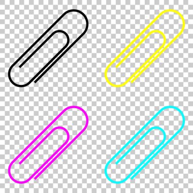 Kağıt atacı simgesi. Cmyk simgeleri şeffaf arka plan üzerinde renkli dizi.