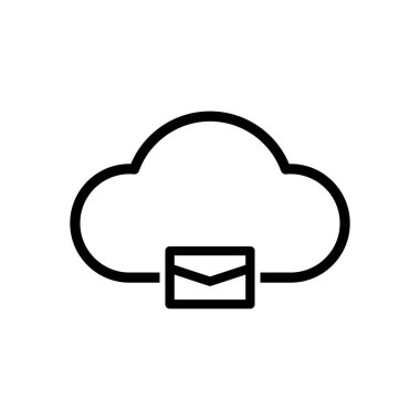 bulut posta, ince anahat ile basit doğrusal simgesi