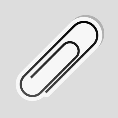 Kağıt atacı simgesi. Etiket tarzı ile beyaz ve gri arka plan üzerinde basit gölge