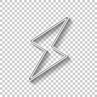 Flash simgesi. Gölge şeffaf arka plan üzerinde beyaz anahat işaretiyle