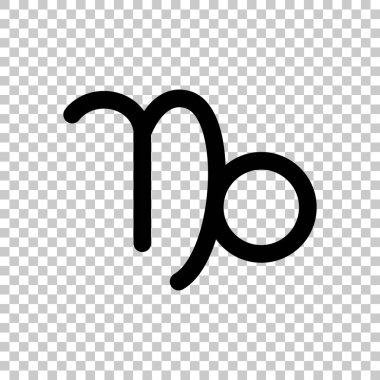 Astrolojik işaret. Oğlak basit simgesi. Saydam arka plan üzerinde.