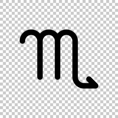 Astrolojik işaret. Akrep basit simgesi. Saydam arka plan üzerinde.