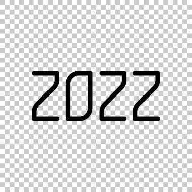 2022 sayı simgesi. Yeni Yılınız Kutlu Olsun. Saydam arka plan üzerinde.