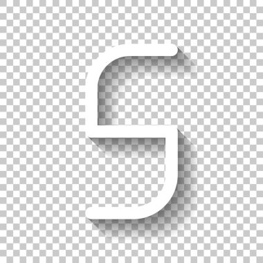 Sayı 5, rakamı, beşinci. Gölge şeffaf arka plan üzerinde beyaz simgesi