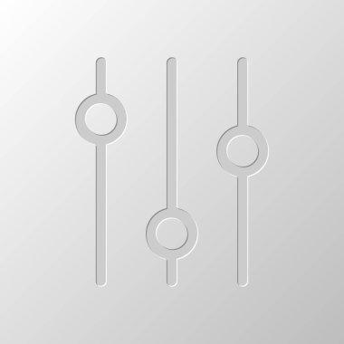 ayarı. basit simgesi. Kağıt tasarımı. Düzenlenen sembolü. Çekirdeksiz stili