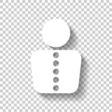 iş adamı simgesi. Gölge şeffaf arka plan üzerinde beyaz simgesi