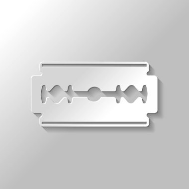 bıçak. basit siluet. Gri zemin üzerine gölge ile kağıt stili simgeler kümesi