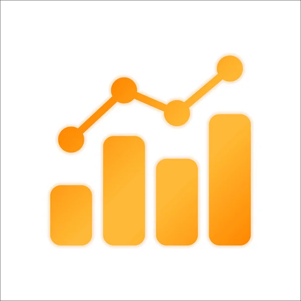 Финансирование Рост Оранжевый Знак Низким Освещением Белом Фоне — стоковый вектор